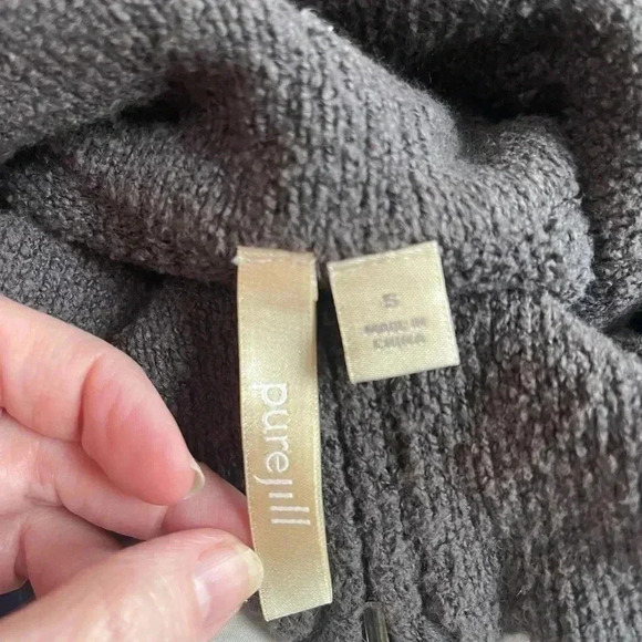 Pure Jill J Jill zip up sweater vest cowl neck gray small - Picture 4 of 4